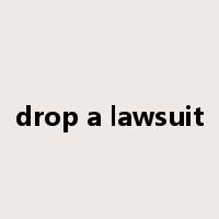 drop a lawsuit是什么意思