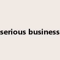 serious business是什么意思