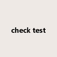 check test是什么意思