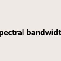spectral bandwidth是什么意思
