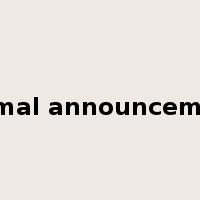formal announcement是什么意思