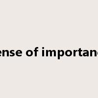 sense of importance是什么意思