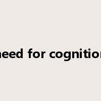 need for cognition是什么意思