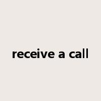 receive a call是什么意思