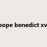pope benedict xvi是什么意思