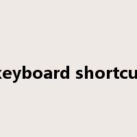 keyboard shortcut是什么意思