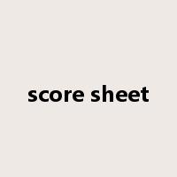 score sheet是什么意思