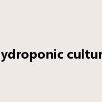 hydroponic culture是什么意思