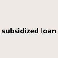 subsidized loan是什么意思