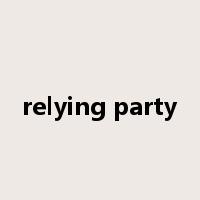 relying party是什么意思