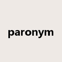 paronym是什么意思