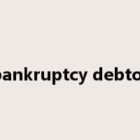 bankruptcy debtor是什么意思
