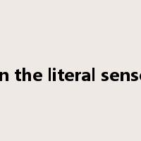 in the literal sense是什么意思