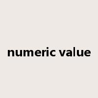 numeric value是什么意思