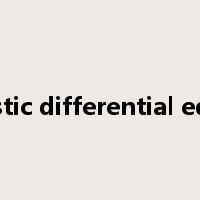 stochastic differential equation是什么意思