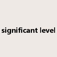 significant level是什么意思