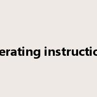 operating instructions是什么意思