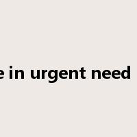 be in urgent need of是什么意思