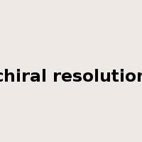 chiral resolution是什么意思