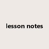 lesson notes是什么意思