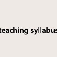 teaching syllabus是什么意思