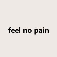 feel no pain是什么意思