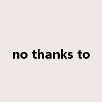 no thanks to是什么意思