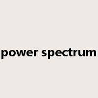power spectrum是什么意思