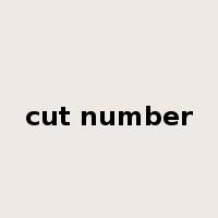 cut number是什么意思
