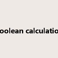 boolean calculation是什么意思