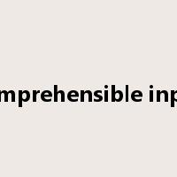 comprehensible input是什么意思