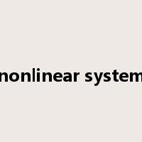 nonlinear system是什么意思