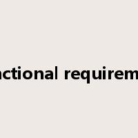 Functional requirement是什么意思