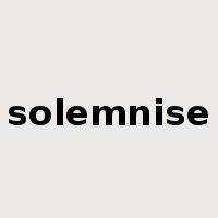 solemnise是什么意思