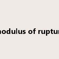 modulus of rupture是什么意思