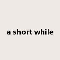 a short while是什么意思