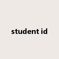 student id是什么意思