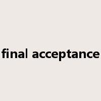 final acceptance是什么意思