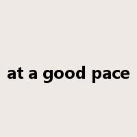 at a good pace是什么意思