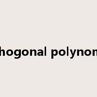 orthogonal polynomial是什么意思