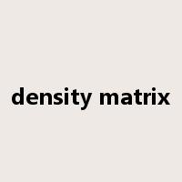 density matrix是什么意思
