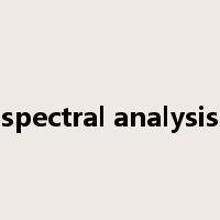 spectral analysis是什么意思