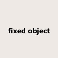 fixed object是什么意思