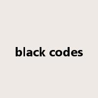 black codes是什么意思