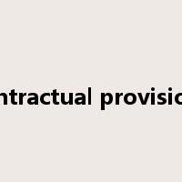 contractual provisions是什么意思
