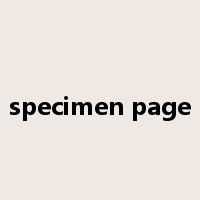 specimen page是什么意思