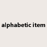 alphabetic item是什么意思