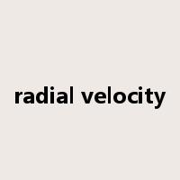 radial velocity是什么意思