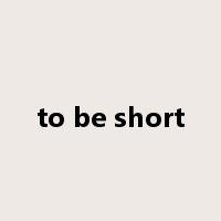 to be short是什么意思