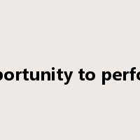 opportunity to perform是什么意思